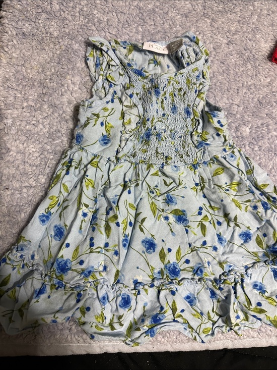 The Children's Place Other - The Children's Place Light Blue Smocked Floral Dress